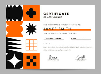 Certificate of Attendance Modern Geometric Design