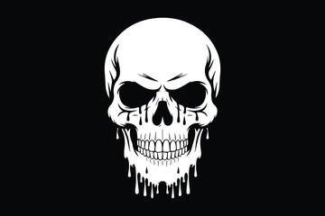 dripping skull silhouette  vector