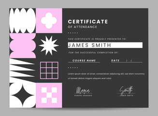 Certificate of Attendance Modern Geometric Design