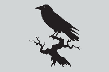raven silhouette  vector