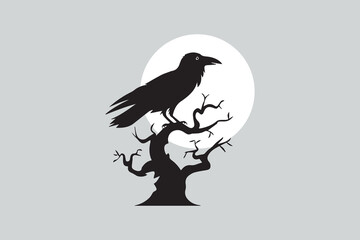 raven silhouette  vector