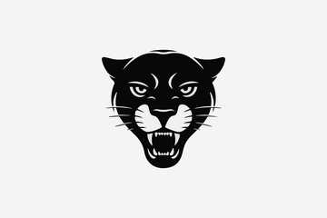 panther head  silhouette  vector