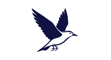 Fototapeta premium Minimalist Bird Illustration: A Symbol of Freedom and Graceful Flight Represented in Simple Design with Open Wings and Sharp Lines