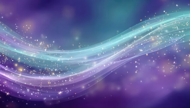 Abstract, flowing, light trails.  Soft, vibrant colors blend,  streaked with shimmering particles
