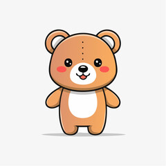 Obraz premium a smiling teddy bear with round ears and button nose