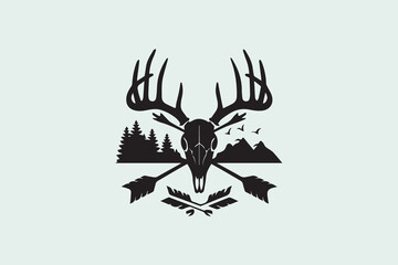  deer skull  silhouette  vector