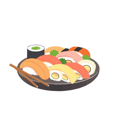a plate of sushi