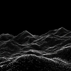 Abstract grayscale digital landscape
