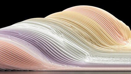 Abstract, flowing, layered shapes in pastel hues