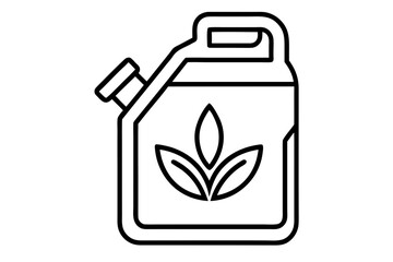 line art Biofuel canister vector silhouette illustration isolated on white background