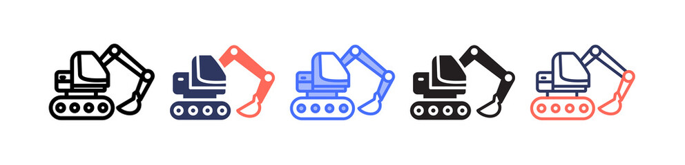Excavator multiple icon