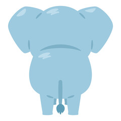 後ろから見たゾウのイラスト