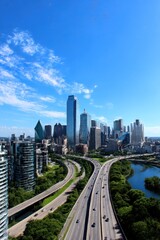 Cityscape highway intersection
