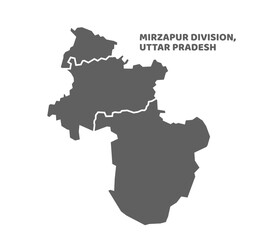 Mirzapur Division Highlighted in Uttar Pradesh State Map of India