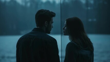 Couple Sharing an Intimate Moment by the Water in a Moody Setting for Relationship Blogs, Emotion-focused Websites, Counseling Articles, and Social Media Content  