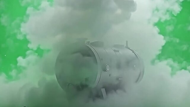 ampere modern kettle irrupt steamer explosion vista suddenly, the vaporisation obnubilate twisting sharply along ampere matt greenness stage for post-processing.