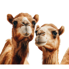 Obraz premium Two camels facing forward