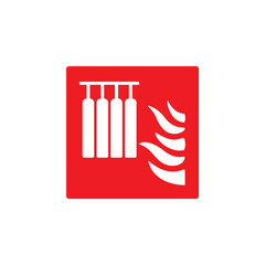 fixed fire extinguishing battery icon symbol sign vector