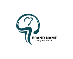 golf arena logo, people playing golf abstract logo design template