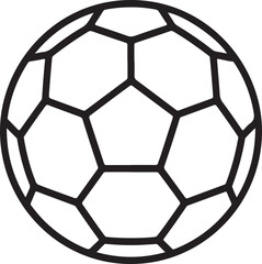 Simple Soccer Ball Icon Vector  Minimalist Black Line Art