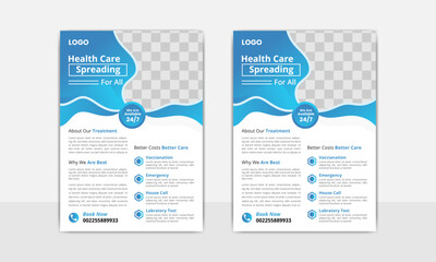 Medical Healthcare Flyer Design Template, Professional Modern unique layout for medical flyer.