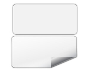 Blank rectangular sticker mockup isolated. Large label template. 3D rendering