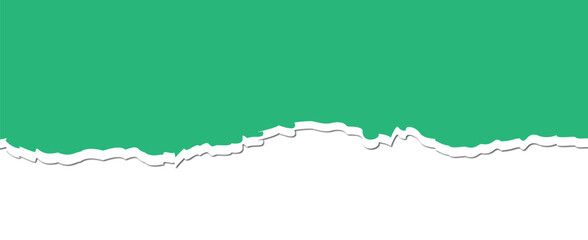 Realistic torn paper edge. Ripped green paper mockup isolated on transparent background. Piece of rip paper PNG. mockup template 