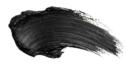 Dark, smudged, black cosmetic product swatch