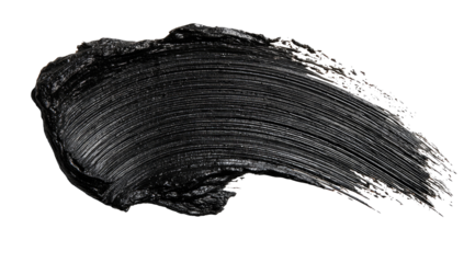 Dark, smudged, black cosmetic product swatch