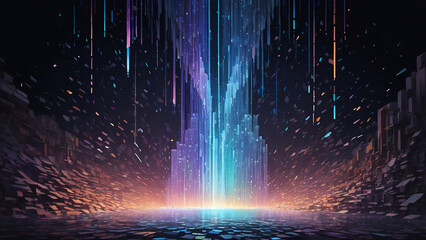 Digital Waterfall of Shattered Data