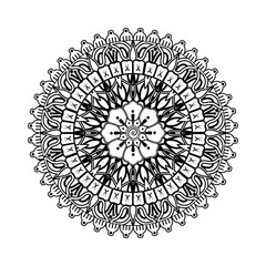 Mehndi flower pattern for Henna drawing and tattoo. Decoration in ethnic oriental  Indian style. Doodle ornament. Outline hand draw vector illustration.