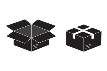 Box icon vector. box sign and symbol, parcel, package set. Box icon. Package, delivery boxes, cargo distribution, export, return parcel. Vector illustration. Eps 10