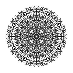 Mehndi flower pattern for Henna drawing and tattoo. Decoration in ethnic oriental  Indian style. Doodle ornament. Outline hand draw vector illustration.