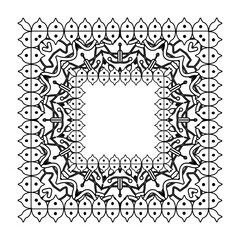 Mehndi flower pattern for Henna drawing and tattoo. Decoration in ethnic oriental  Indian style. Doodle ornament. Outline hand draw vector illustration.