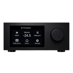 Fototapeta premium Modern AV Processor with Digital Display and Large Rotary Control for Home Entertainment Systems