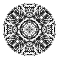 Mehndi flower pattern for Henna drawing and tattoo. Decoration in ethnic oriental  Indian style. Doodle ornament. Outline hand draw vector illustration.