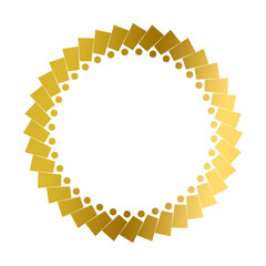 gold circular border frame with transparent background...