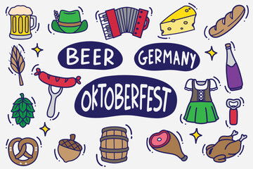 set of oktoberfest good for background, wallpaper, element design, icon, etc