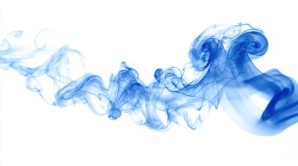The blue smoke is moving in a wavy motion, creating a beautiful and mesmerizing effect. The smoke is a mix of blue and white, giving it a unique and striking appearance