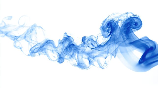 The blue smoke is moving in a wavy motion, creating a beautiful and mesmerizing effect. The smoke is a mix of blue and white, giving it a unique and striking appearance