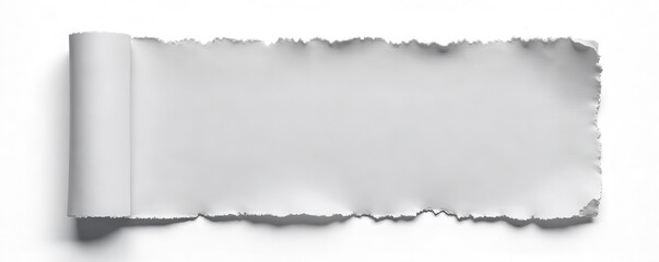 Fototapeta premium Neatly torn rectangle, soft lighting, grey paper, tear, photography