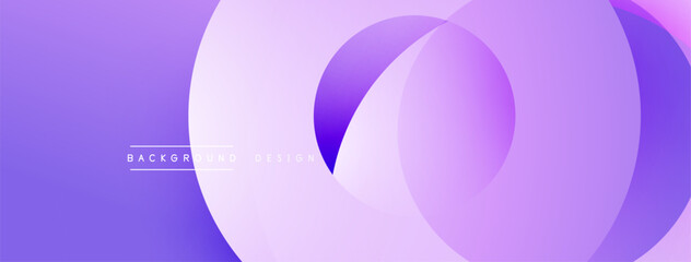 Abstract purple layers create dynamic visual effect. Smooth gradients suggest depth, modern design elements present.