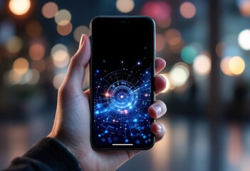 Smartphone displaying a digital graphic design.