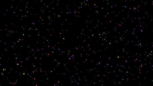 Colorful Glowing Star Particles Slowly Moving Forward &ndash; Abstract Background Seamless Loop - ゆっくり前進するカラフルな発光星粒パーティクル 抽象背景シームレスループ