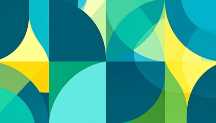 Fototapeta premium Geometric abstract pattern with overlapping shapes and vibrant colors