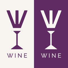 Wine Logo Design Inspiration Letter W