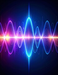 Vibrant sound wave graphic with dynamic colors, showcasing audio frequencies in a modern design.
