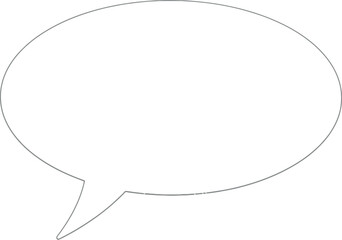 Blank white speech bubble outline isolated on white background for copy space