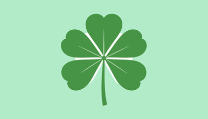 Symmetrical six-leaf clover graphic with heart-shaped leaves and radiating white veins.