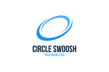 Creative circle swoosh logo design template vector illustration idea